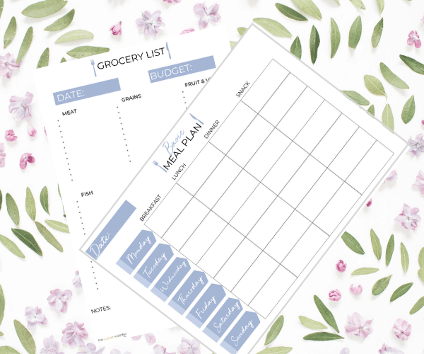 basic grocery list template and meal plan