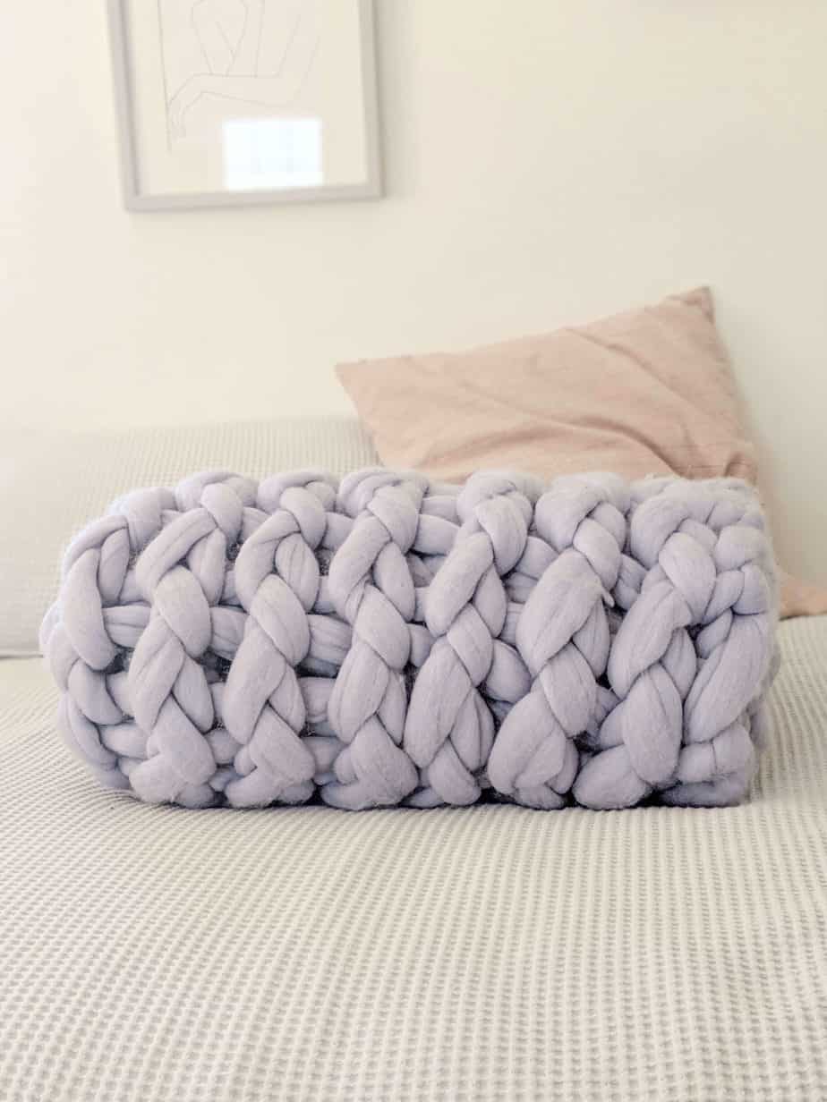 How To Make A Chunky Knit Blanket Knitting Tutorial