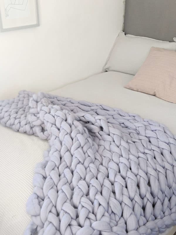 How To Make A Chunky Knit Blanket Knitting Tutorial