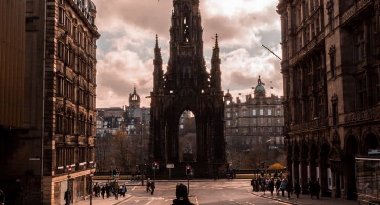 man travelling to edinburgh