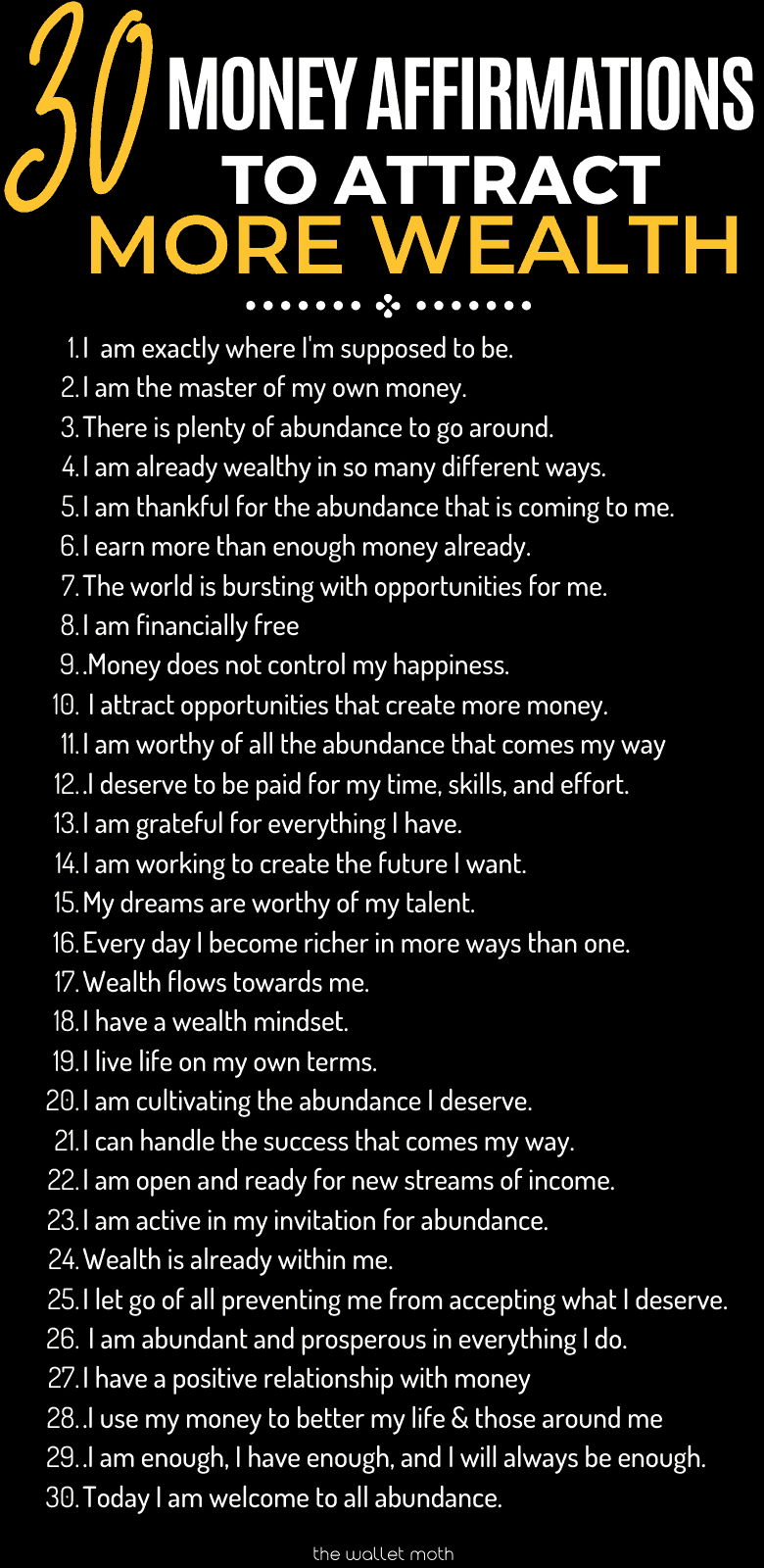 30 Money Affirmations To Attract Wealth And Abundance In Your Life 30 Money Affirmations To Attract Wealth And Abundance In Your Life