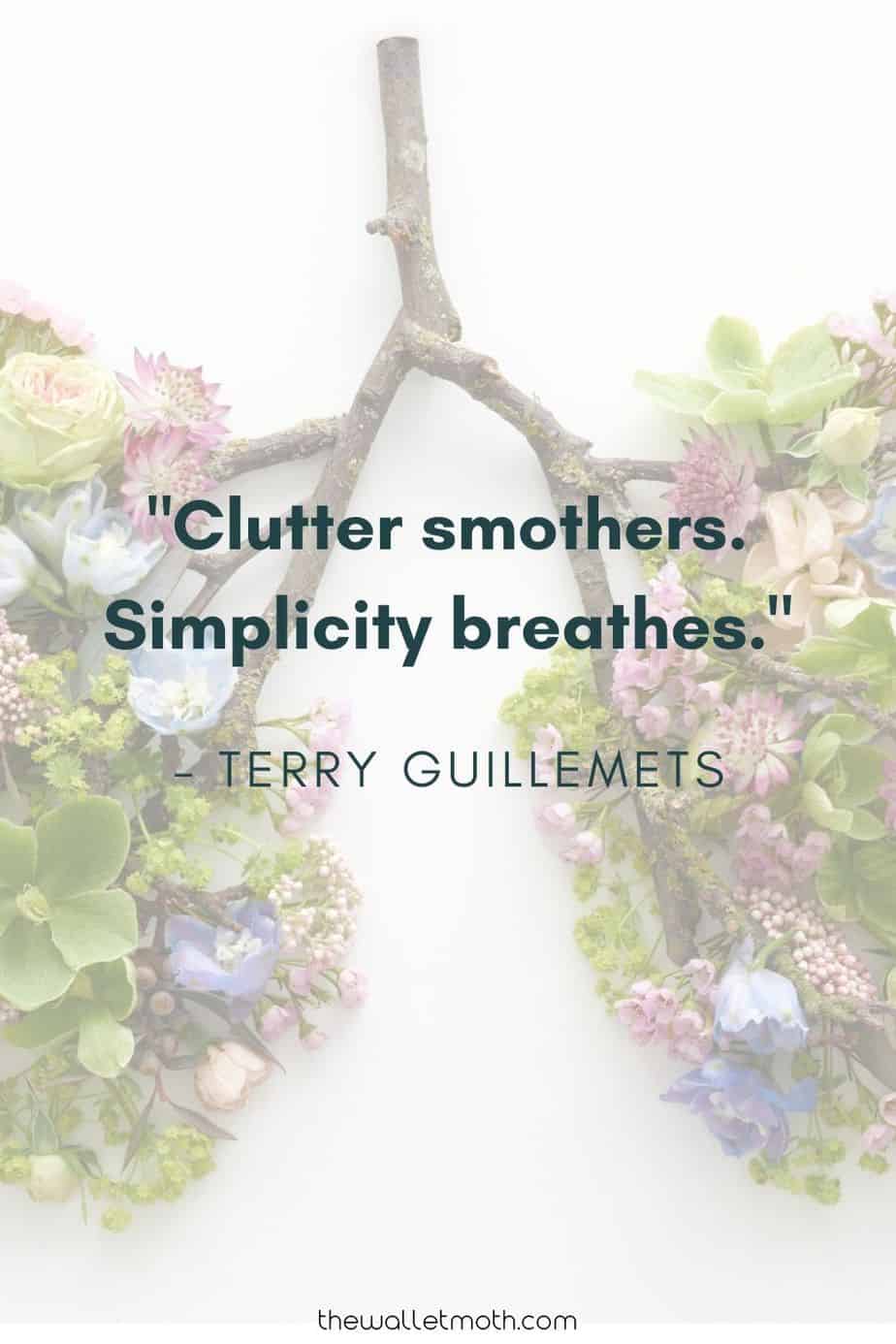 "Clutter smothers. Simplicity breathes." - Terry Guillemets