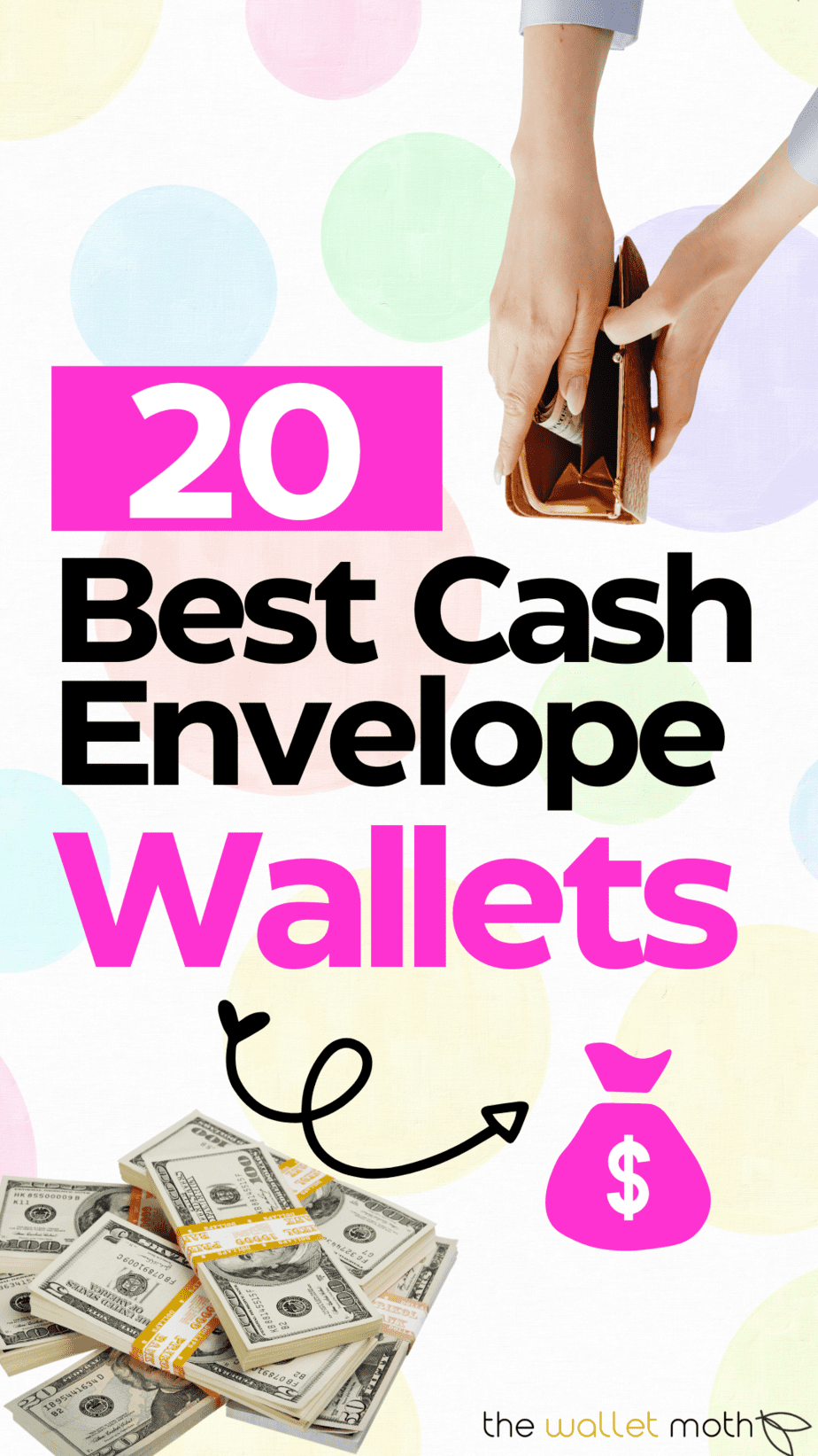 best cash envelope wallets overlaid on a white background.